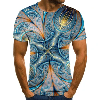 

New vertigo 3D vortex T-shirt men's summer 3D printing casual 3D fun dizziness top shirt
