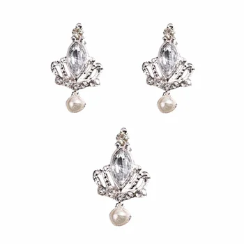 

10pcs 3D Silver Crown Crystal Rhinestone Alloy Nail Art Glitters DIY Decoration