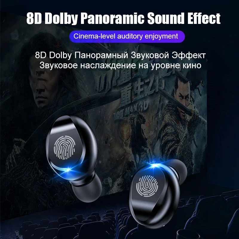Новинка, F9, TWS, bluetooth гарнитура, отпечаток пальца, сенсорный, светодиодный, цифровой дисплей, плоская кабина, bluetooth 5,0, HIFI, 8D, стерео, водонепроницаемый