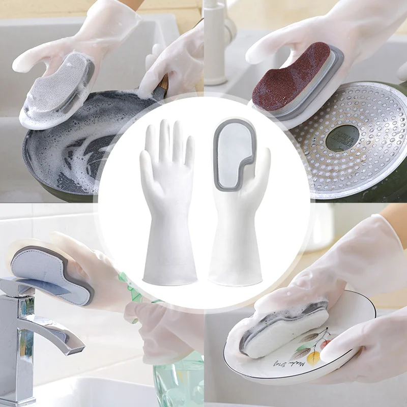 Gants de nettoyage de la vaisselle multifonctions, 1 paire, magique, en  caoutchouc de Silicone, pour le lavage de la vaisselle, pour le nettoyage  de la cuisine - AliExpress