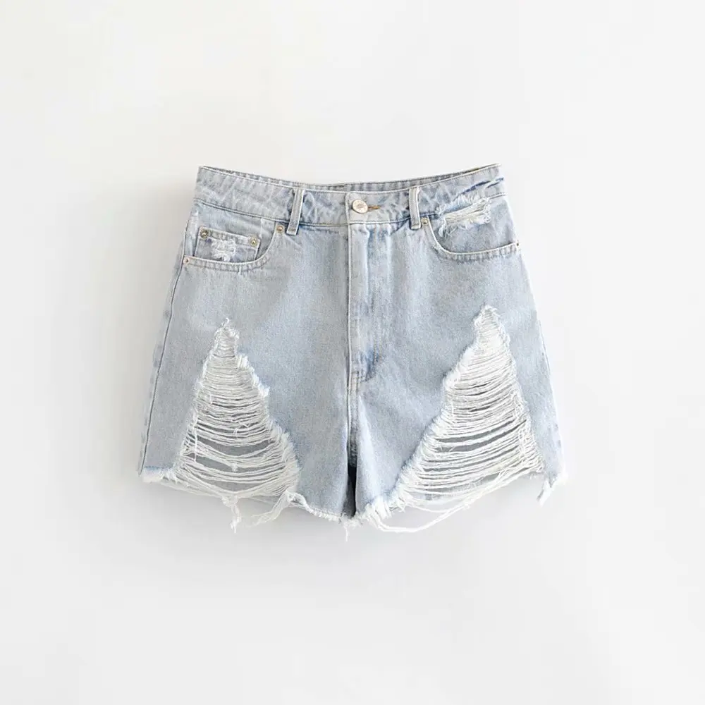 Одно AliExpress, лето, стиль, повседневное женское платье с дырками, джинсовые шорты с высокой талией, 4365005