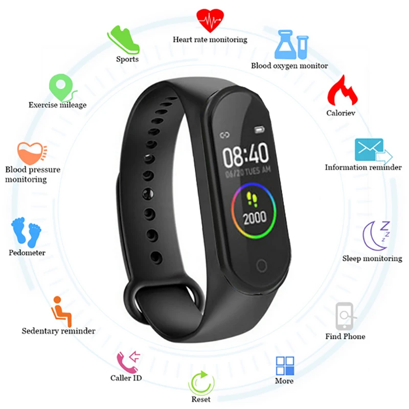 

M4 Smart band 4 Fitness Tracker Watch Sport bracelet Heart Rate Blood Pressure Smartband Monitor Health Wristband