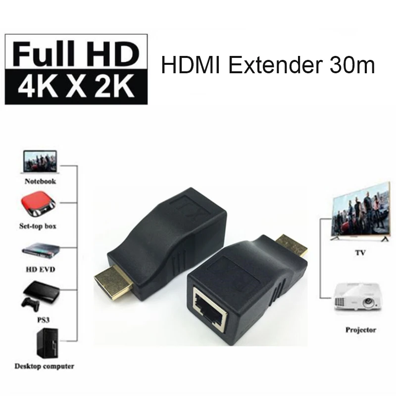 50 пар 30 м 4 к HDMI удлинитель передатчик TX/RX HDMI V1.4 HD 1080P по Cat5e CAT6 RJ45 Ethernet кабель для ТВ проектора DVD горячая распродажа