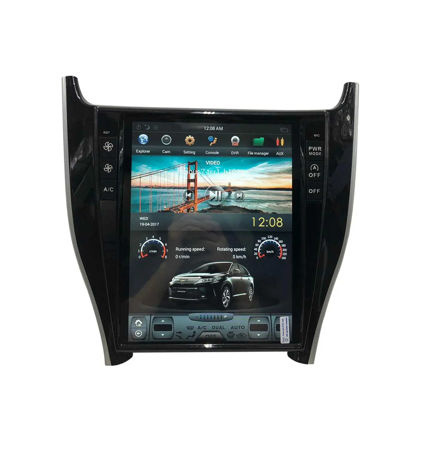 Вертикальный мультимедийный блок Tesla 12 1 дюйма для Toyota Harrier Player с Android 6 0 DVD стерео