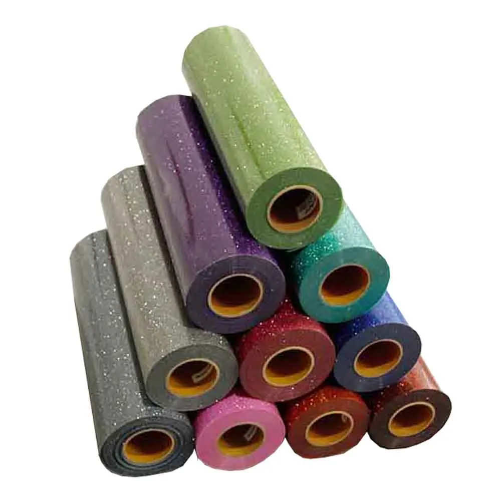 New Color For 20"x6 Yards Iron On Glitter Vinyl Printing Heat Transfer