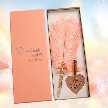 

1 Set Valentine's Day Gifts Feather Pen Writing Stationery Set Gift Box Wedding Gift Quill Pen Fountain Pen
