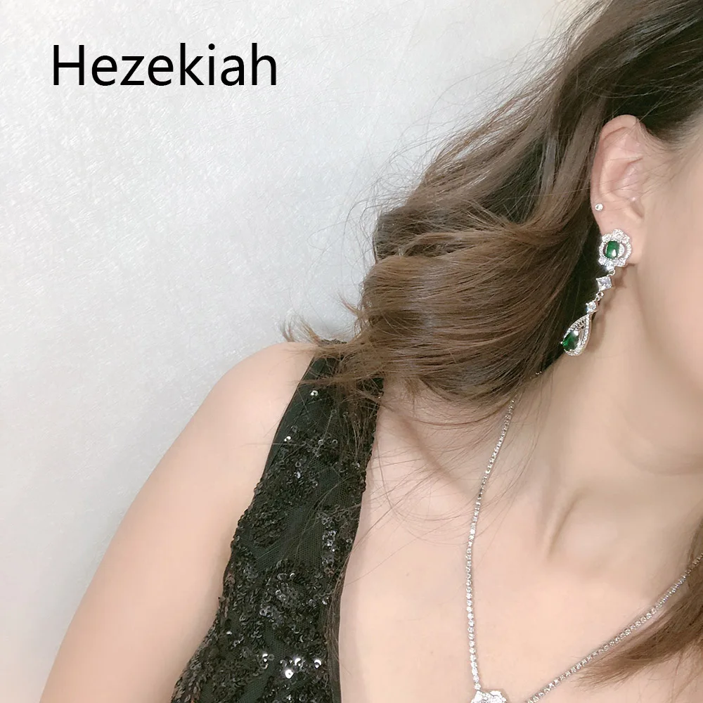 Hezekiah S925 серебряные серьги,, Индивидуальные Зеленые женские серьги для танцев, вечерние серьги высшего качества для женщин
