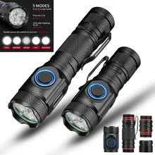 80000LM powerful mini tactical led flashlight usb cree XML-R2 led torch waterproof 16340 or 18650 battery USB rechargeable