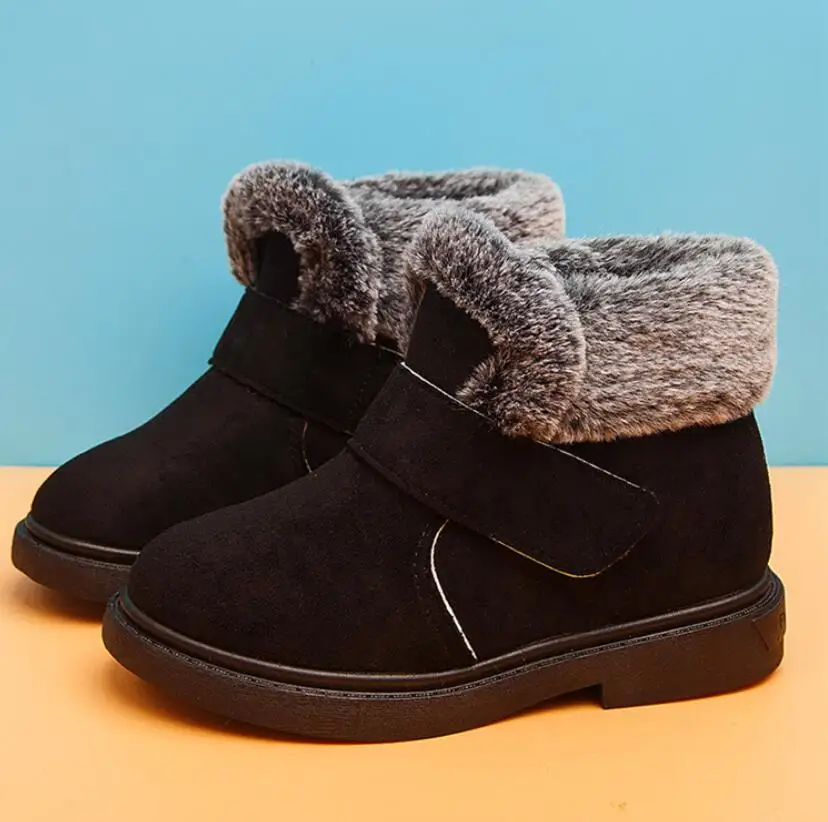 Thick Warm Kids Snow Boots Winter Shoes for Girls Round Toe Plush Non-slip Flat Baby Toddler Shoes Ski Boys Girls Boots