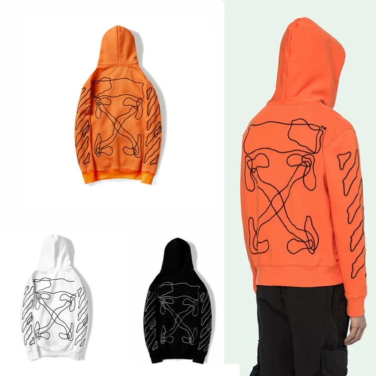 OFF WHITE 19FW абстрактная линия Толстовка arrow OW старый полосатый эскиз свитер с