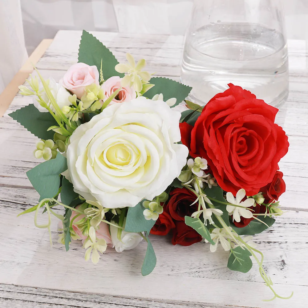 Nordic Artificial Silk Flowers Beautiful Bouquet High Quality Big Roses for Home Wedding Table Decor Fake Flower Valentine Gifts