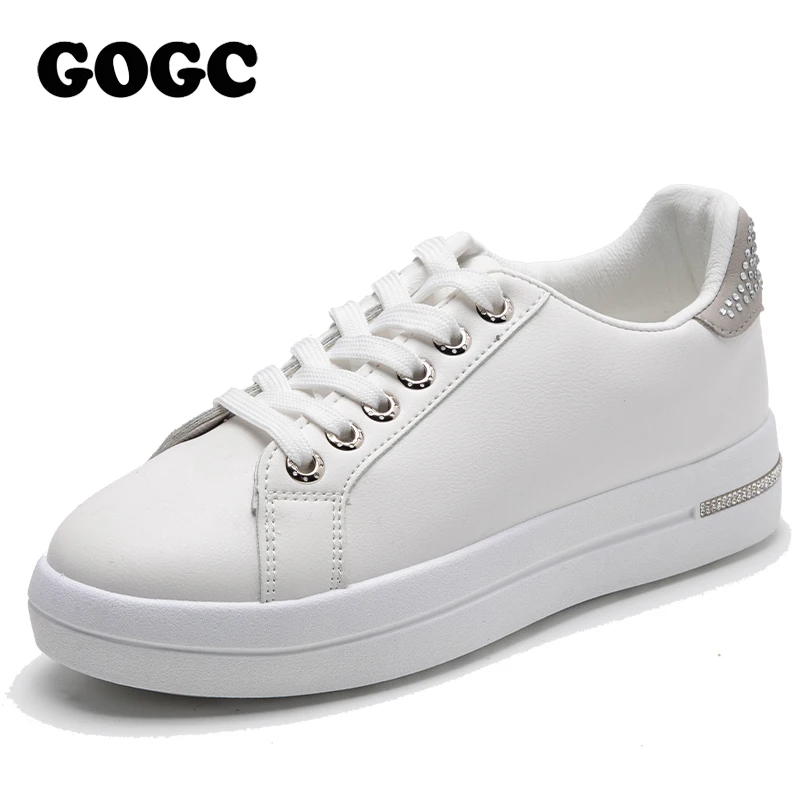 Кеды GOGC женские кожаные кроссовки без шнуровки плоская подошва G6819 2020|Обувь