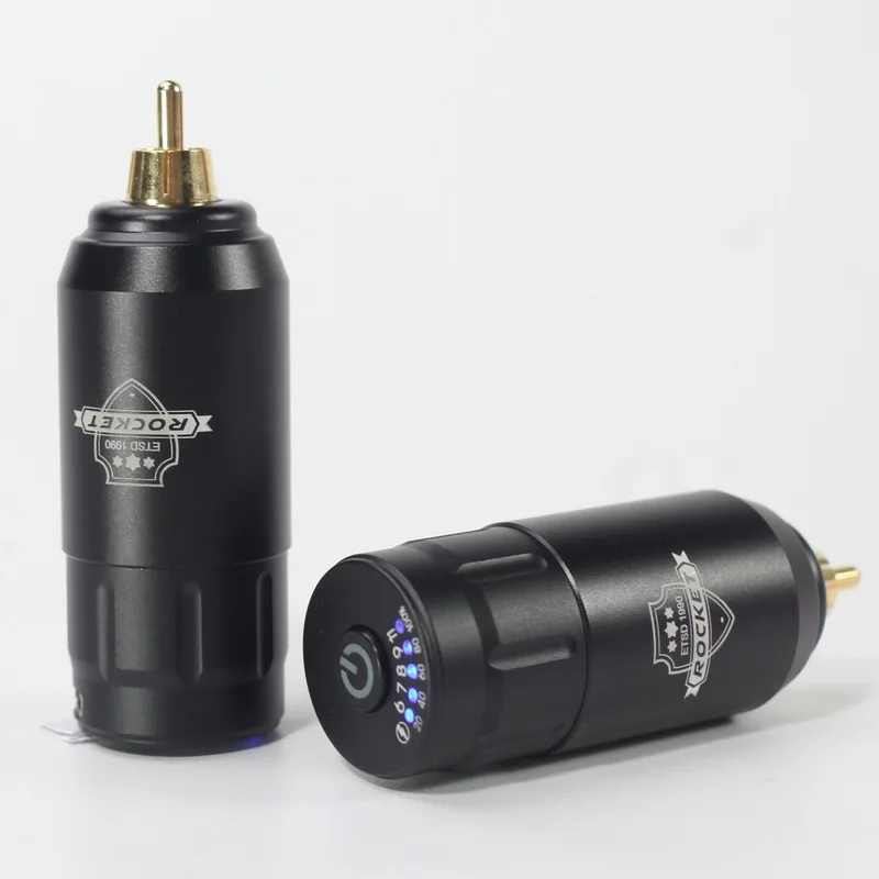 Black Новые перезаряжаемые беспроводной Rocket татуировки батарея мощность RCA разъем для татуировки ручка питания TPS22 - Цвет: Black