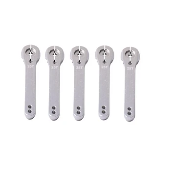 

5PCS 55MM 25T Aluminum Alloy Servo Lever Servo Arm Horn Futaba RC Crawler,Silver