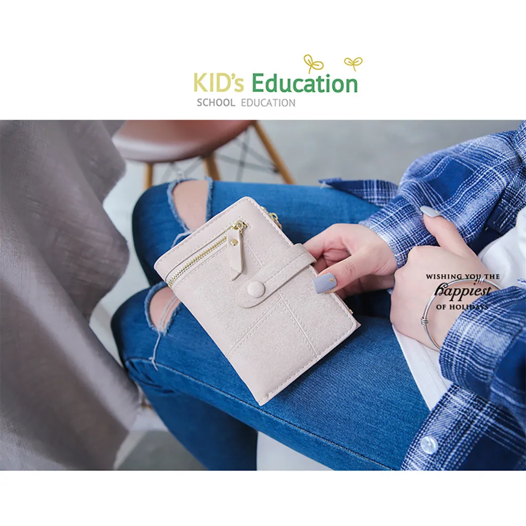 Кожаный женский кошелек, короткие кошельки, модный кошелек для девочек, Карманный Кошелек для телефона, держатель для карт, длинный клатч, кошелек для монет
