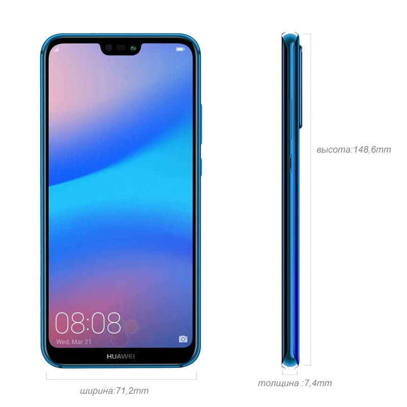 Мобильный телефон huawei P20 Lite с глобальной прошивкой, 5,84 дюйма, 4 ГБ, 64 ГБ, Android 8,0, разблокировка лица, камера AI, аккумулятор 3000 мАч