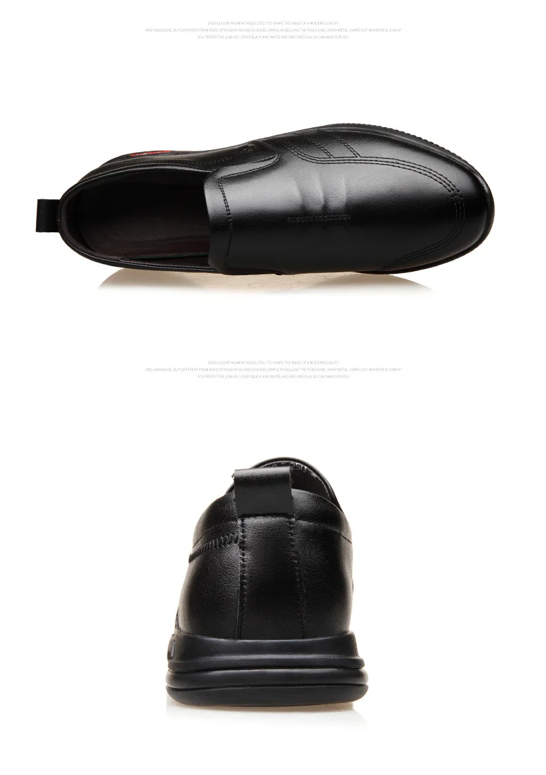 Модная мужская кожаная обувь без шнуровки; Цвет Черный; Кожаные Туфли-Лоферы Для мужчин Мокасины Повседневное зимняя обувь Для мужчин Zapatos De Hombre