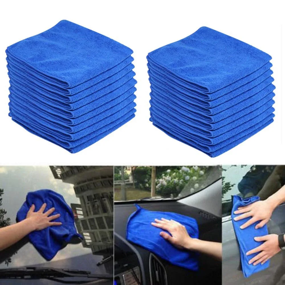 Car Care Cleaning Tool 40PC Blue Car Cleaning Detailing Mirofiber Soft Polish Cloths Towel Car Home Cleaning Micro fiber Towels