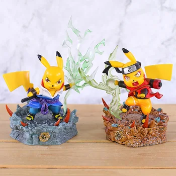 

Anime Monster Uzumaki Naruto / Uchiha Sasuke Fighting Ver. Statue PVC Figure Model Toy Figurals