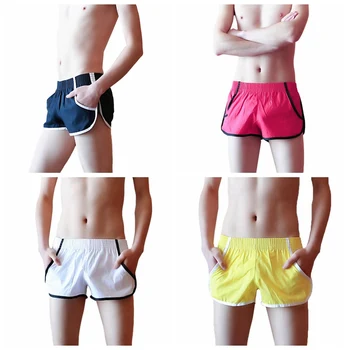 

2019 Breathable Quick Dry Men's Boxer Simple Male Cotton Loose Boxer Sexy Solid Color Beach Short