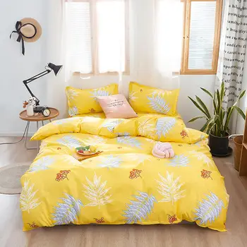 

BEST.WENSD Striped Home Bedding Collections Warm Colour Series Duvet Cover Sets (1 flat sheet+1quilt+1or2pillowcase) Soft Cotton