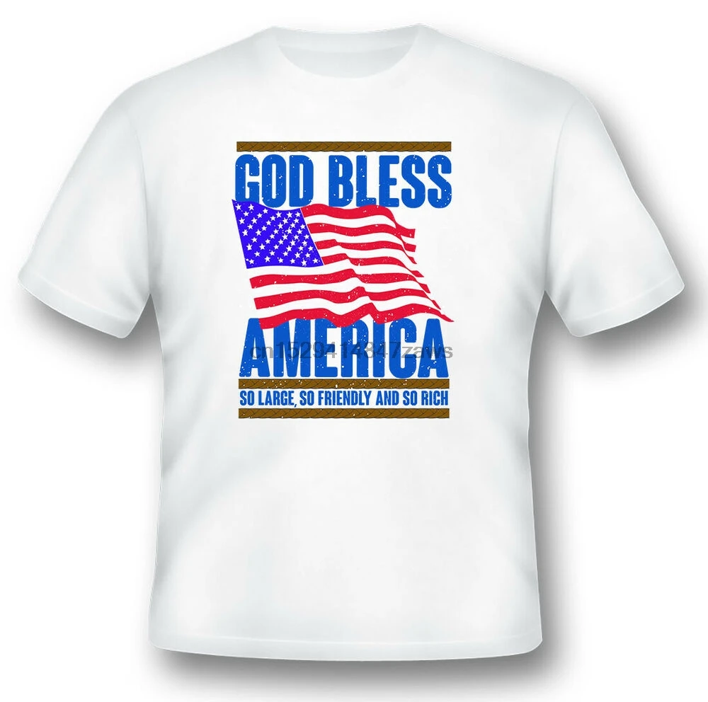 Черная или белая футболка с 2 флажками Америки God bless |