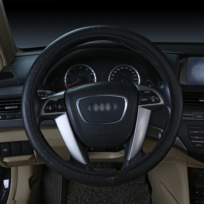 

Auto Steering- wheel Cover PU Microfiber Anti-Slip Car Steering Wheel Cover Universal Skid proof Embossing Leather YS5003