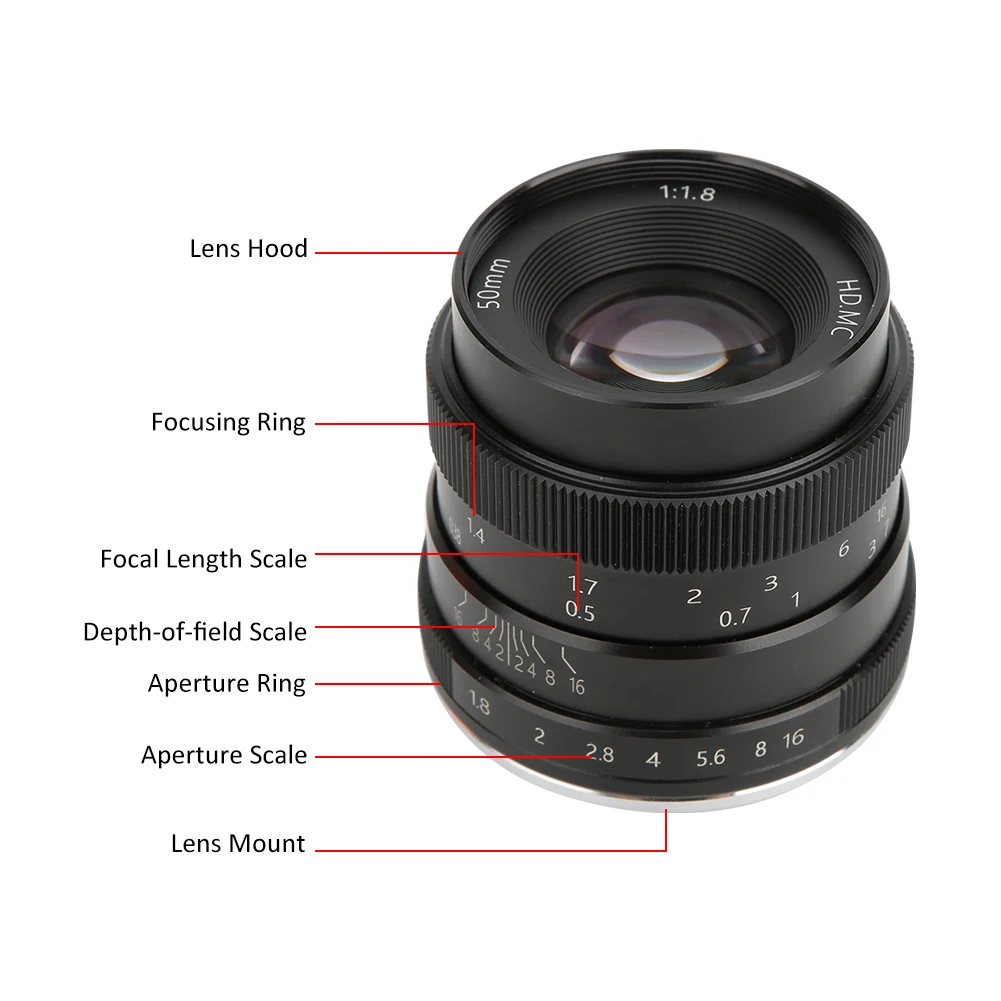 Bigking Objectif Focal Fixe 50mm F1.8 Demi-Cadre Portrait Objectif Focal Fixe Monture EF-M & EOSM pour Canon M2 M3 M5 M6 M10 M100 M50 Caméra sans Miroir 