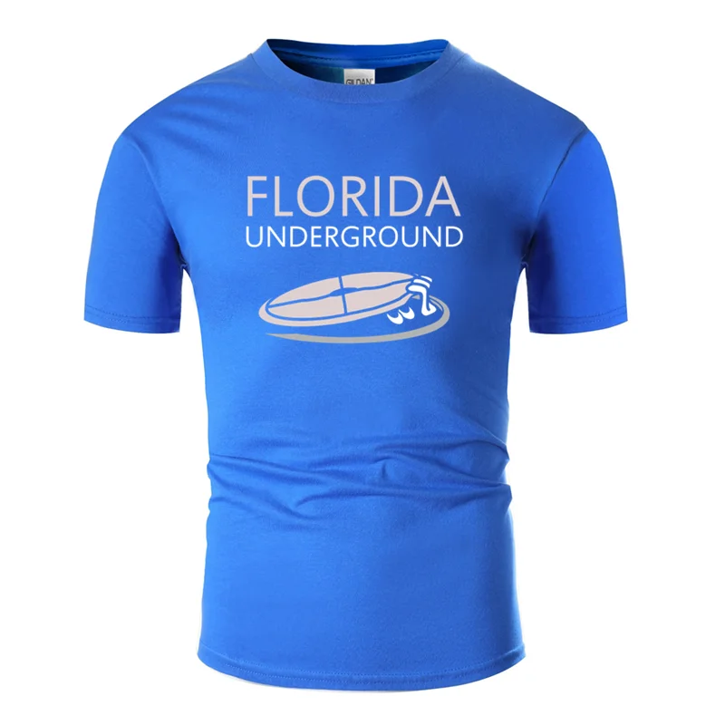 Принт Классическая florida подземная футболка человек солнечный свет размер S-5xl письмо Мужская футболка хлопок юмористический хип-хоп Топ - Цвет: Men-Blue