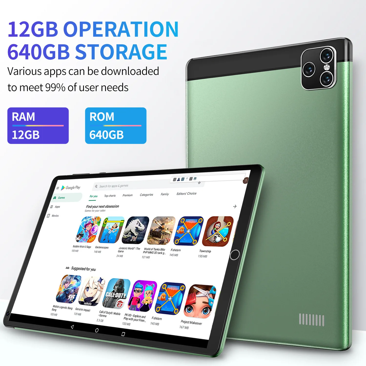 gaming tablet Tablet PC P8 IPS 12GB 640GB 8 Inch Global Tablette 5G 8800mAh New Pad Google Play GPS WPS Office 12 Core Dual SIM Send Keyboard best cheap tablet