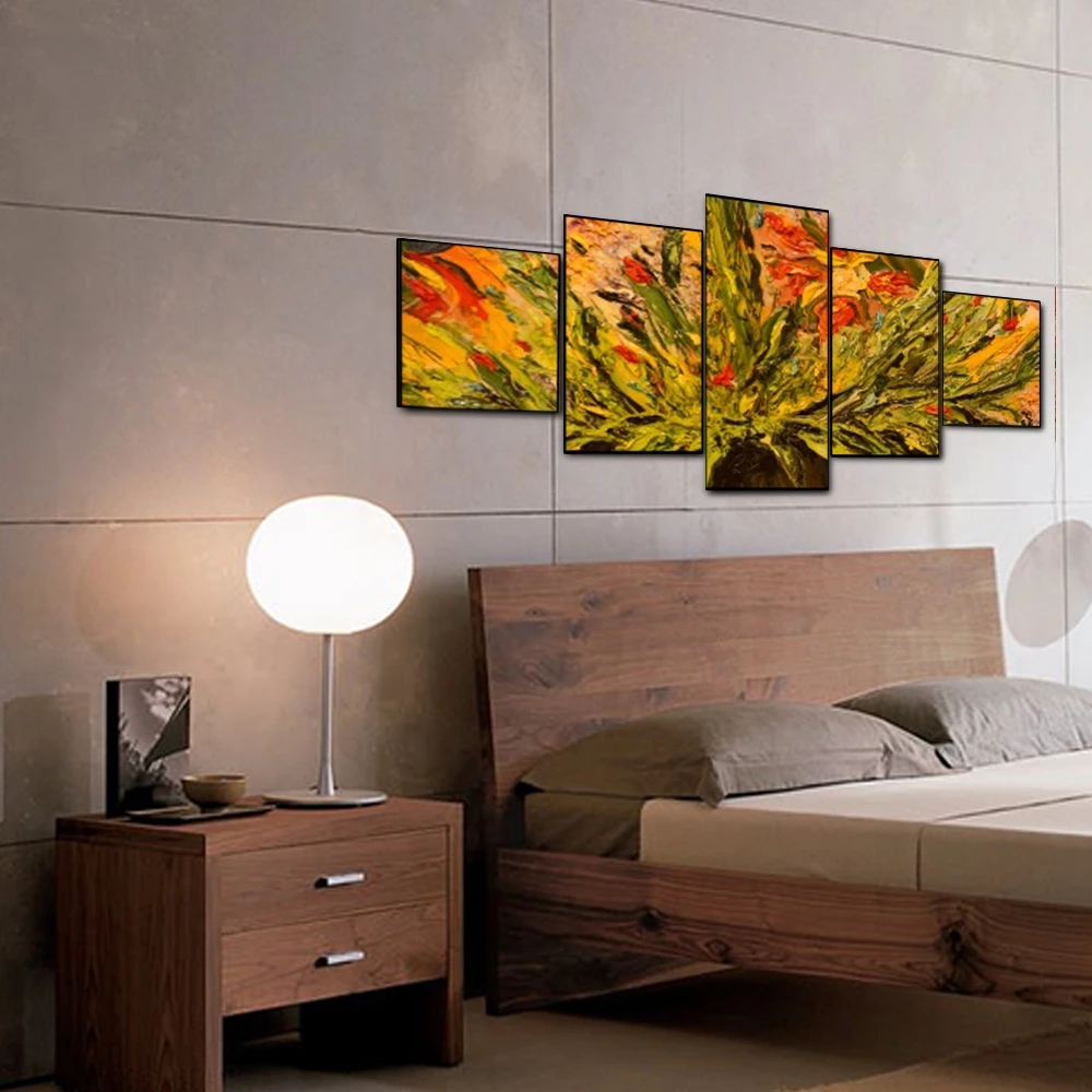 Canvas Art Oil Painting Abstract flowers Art Poster Picture Wall Decor Modern Home Decoration For Living room Office