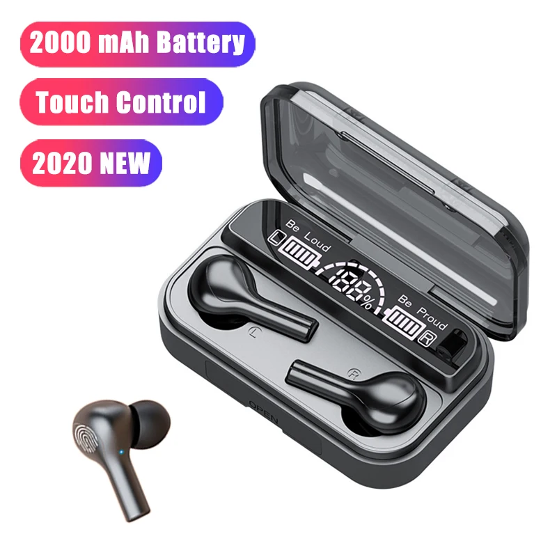 IPX7 беспроводные наушники Bluetooth 5.0 водонепроницаемые с сенсорным управлением бас