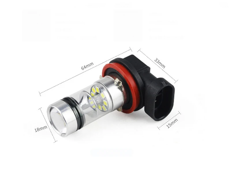 2 шт. H8 H9 H11 100W 20SMD Автомобильный светодиодный противотуманный свет фар