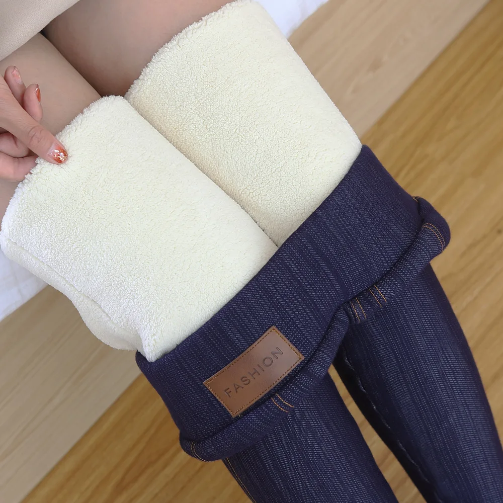 

Autumn Winter Warm Leggings Jeans Plus Size Women Clothing Feminino Lamb Wool High Waist Fitness Legging Pants Deportes Mujer