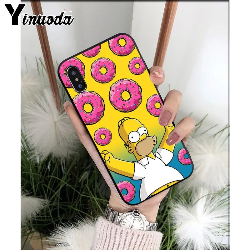 Yinuoda Забавный мультфильм Симпсон аниме мягкий, силиконовый, из ТПУ чехол для телефона Apple iPhone 8 7 6S Plus X XS MAX 5 5S SE XR чехол - Цвет: A2