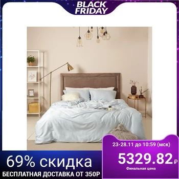 

Bed linen Euro Ethel "Gloss" color blue, 200x220 cm, 235x250 cm, 50x70 + 3 cm - 2 pieces, 120g / m2