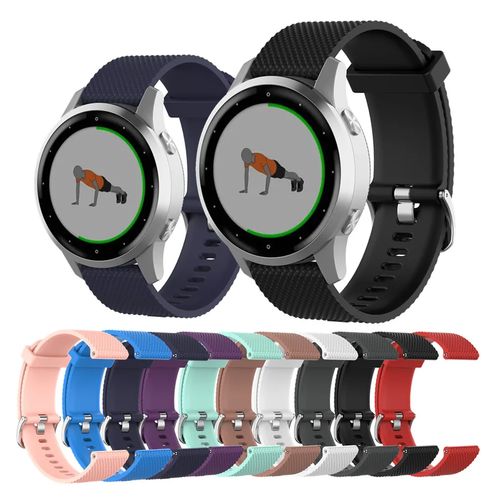 18 мм мягкий силиконовый ремешок для смарт часов Garmin Vivoactive4S спортивный браслет на