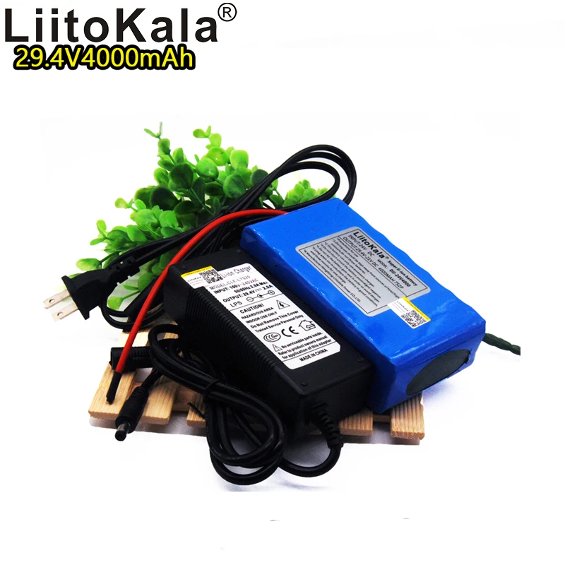 Liitokala 24V4000mah перезаряжаемая литиевая батарея 7S2P 18650 29,4 V 4ah литий-ионный bms аккумулятор светодиодный источник питания