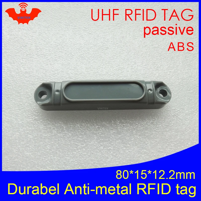 UHF RFID Анти металлическая метка 915 МГц 868 Impinj Monza4QT EPCC1G2 6C 80*15*12 2 мм Прочный ABS паллет