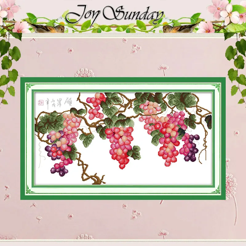 Grapes Harvest Patterns Counted Cross Stitch 11ct 14ct Cross Stitch