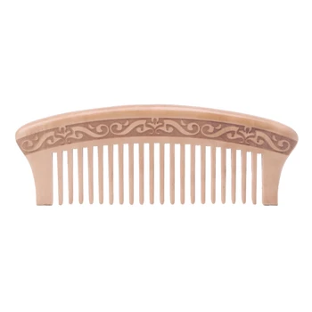

Wooden Wide Tooth Comb Natural Peach Wood Massage Beauty Hair Care