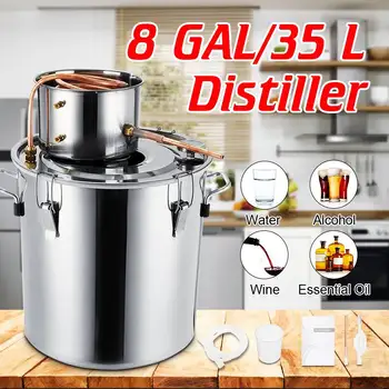 

35L Distiller Moonshine Alcohol Stainless Copper DIY Home Water Wine Essential Oil Brewing Kit