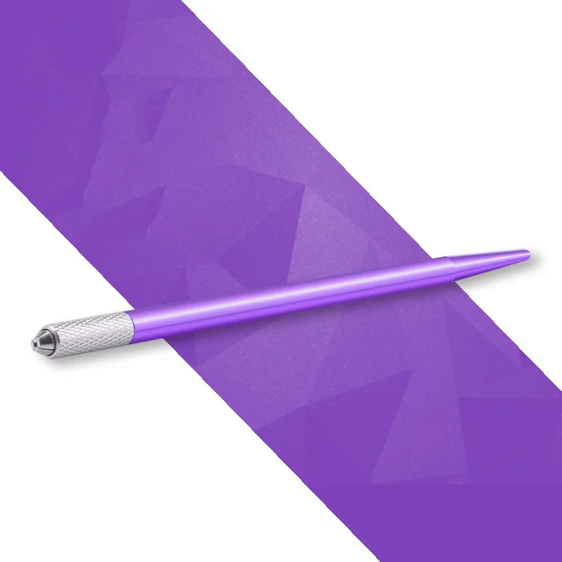 Purple 06 1 шт. вышитые брови тату микроблейдинг аппарат для татуажа ручной Перманентный макияж ручка для круглых игл лезвия микро - Цвет: Purple 06