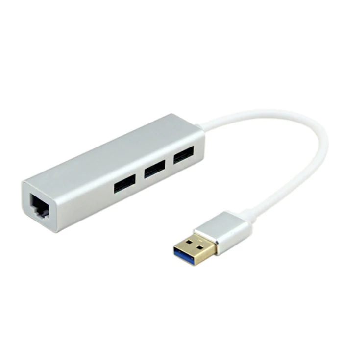 USB к RJ45 проводной концентратор карт 3 Порты и разъёмы адаптер Алюминий сплав прочный для 1000M Ethernet OUJ99