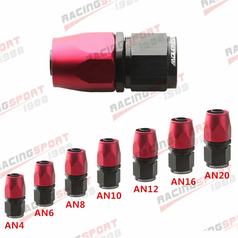 4AN 6AN 8AN 10AN 12AN 16AN 20AN алюминиевый прямой поворотный концевой фитинг масляного