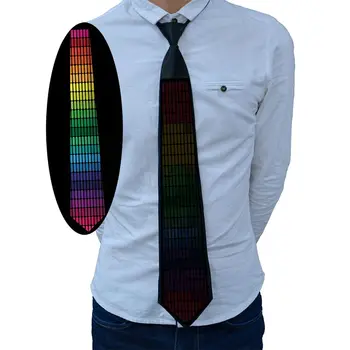 

Glow In The Dark EL Tie Sound Activated LED Tie Novelty Flashing Necktie Glowing Dance Carnival Party Voice Control Glow Props