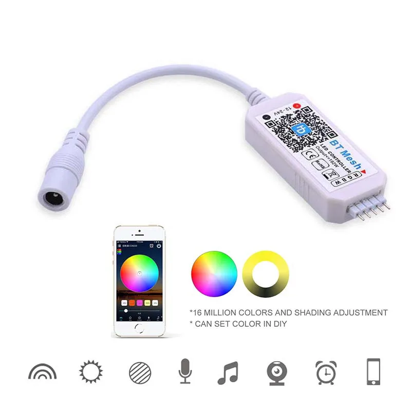 Умный свет RGBW светодиодный мини-контроллер с Bluetooth сетевой интеллектуальный контроллер приложения для RGBW светодиодные полосы света DC12-24V