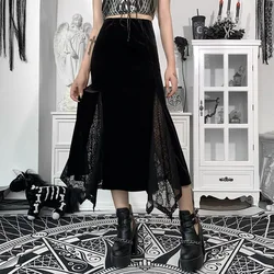 Fashion Skinny Lace Long Skirt Spring 2022 High Waist Mid-calf Dress Office Lady Slim Hip Skirt For Women Bodycon Streetwear