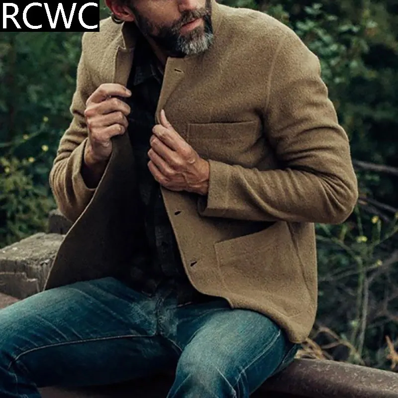 

Men's Jacket Pure Color Trend Fashion Simple and Comfortable Gray Black Brown Dark Blue Jacket Lapel Casual Jacket Top