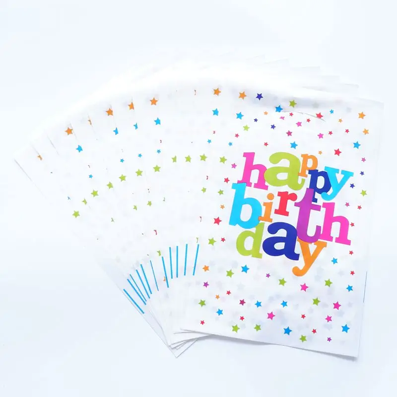 Happy Birthday 10 шт./лот с темой С Днем Рождения вечерние Подарочный пакет вечерние украшения Пластик конфетная сумка там мешок с подарками для малышей праздничные вечерние поставки - Цвет: Happy Birthday